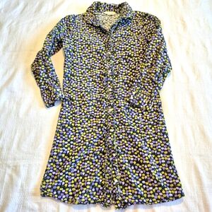 Lands' End girl's size 7 purple apple & pear designed convertible sleeve dress